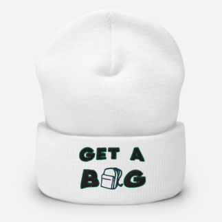White "Get A Bag" Beanie - WavyWear